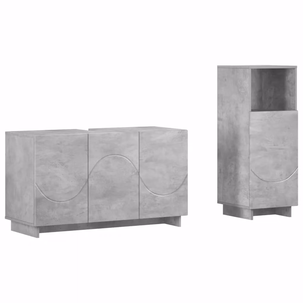 Set mobili da bagno moderno vidaXL in MDF grigio opaco, 2 pezzi – 2