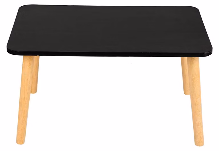 Tavolino da salotto giapponese in legno - Tavolino rettangolare - Piccolo 60x40x32 cm - Altezza ridotta - Design minimalista - Per divano/salotto - Nero