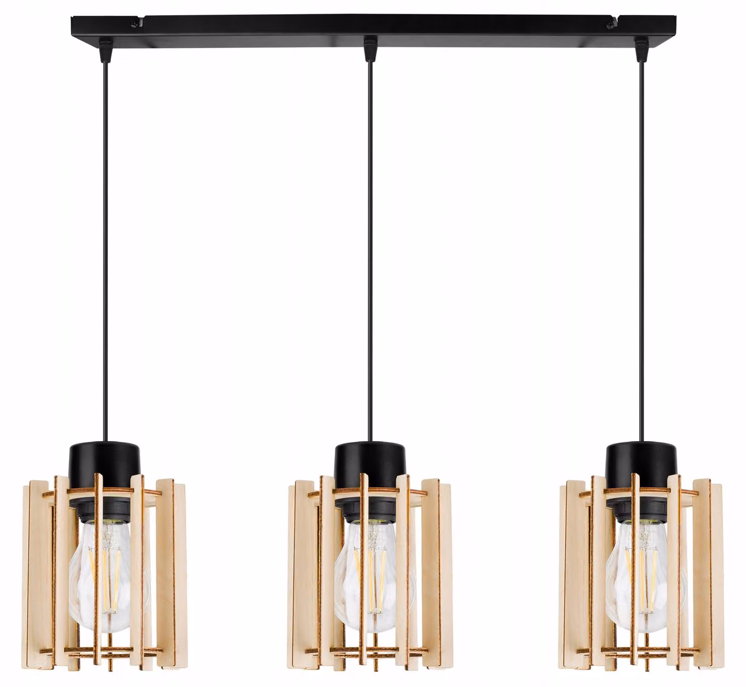 Lampada a sospensione, lampadario da soffitto, legno, paralume LED
