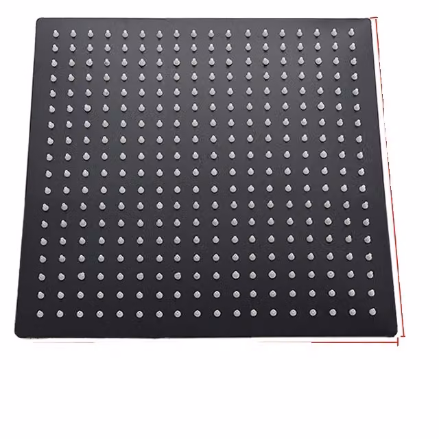 Soffione a pioggia, dimensioni 40cm * 40cm, montato a soffitto, nero opaco