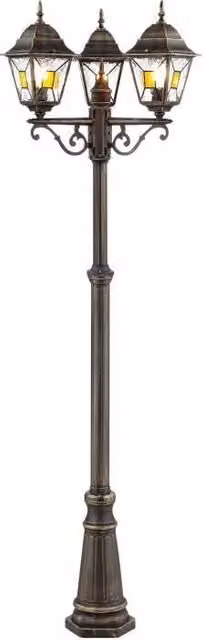 Lampada esterna Janel, Dore Black, E27 Max 3x60W, Bulb non incluso