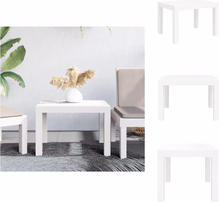 vidaXL Tavolo da giardino bianco 59x47x40 cm PP - Tavoli da giardino