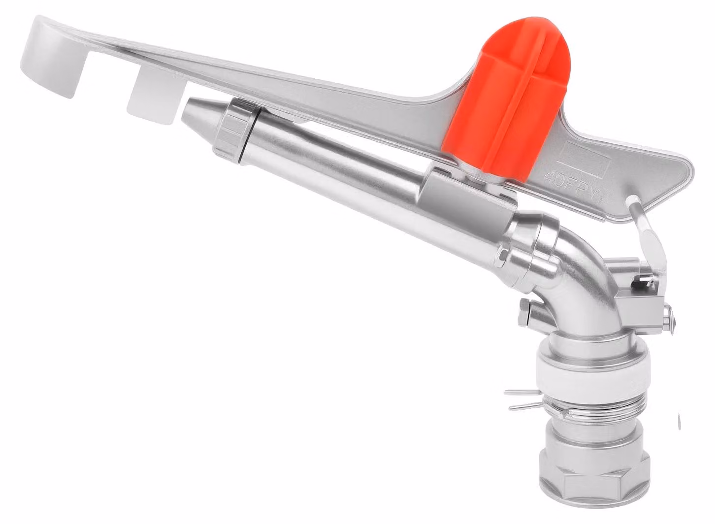 Pistola per irrigazione, orientabile a 360°, ad alta pressione, argento