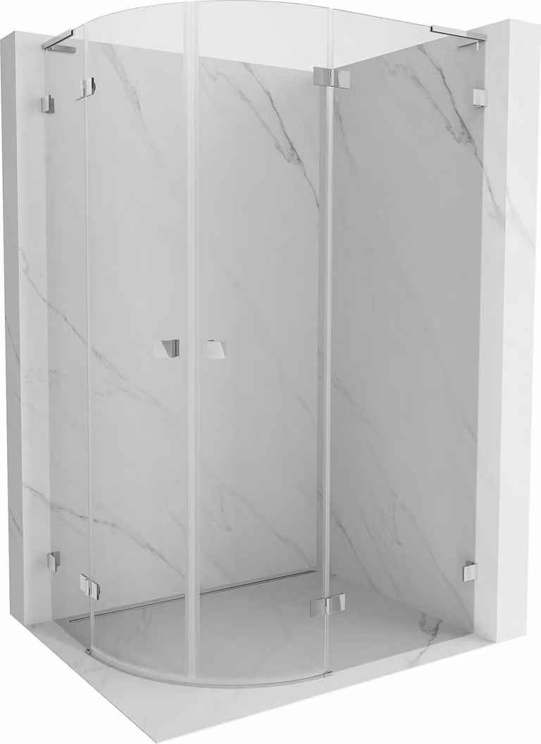 Mexen Lunar L cabina doccia semicircolare girevole destra 100 x 90 cm, trasparente, cromo - 833L-100P-090L-01-00