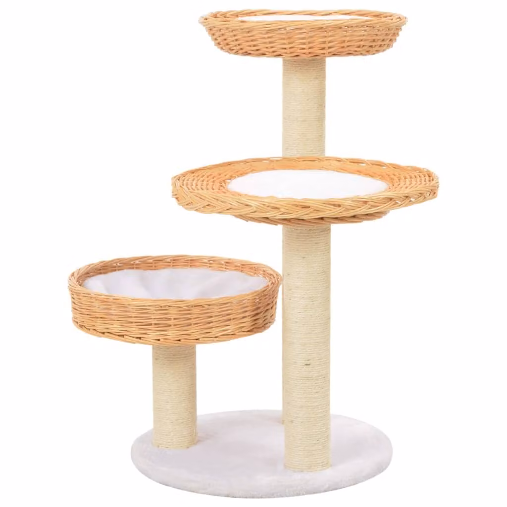 vidaXL Tiragraffi per gatti Sisal Legno di salice naturale