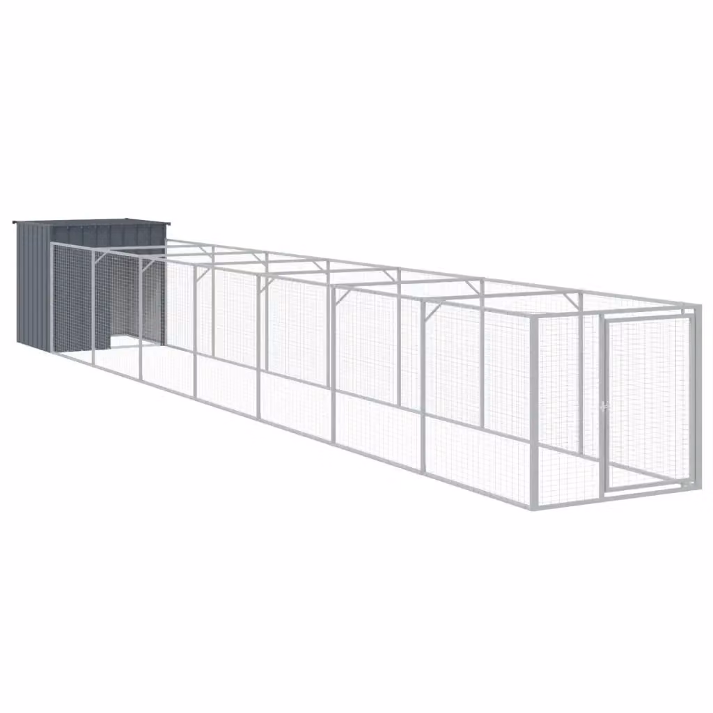 Casetta per cani vidaXL in acciaio zincato antracite resistente alle intemperie L: 110 cm, P: 103 cm, H: 110 cm – 2
