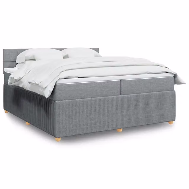 Letto Ibrido Moderno vidaXL con Materasso Grigio Chiaro e Struttura in Legno di Pino L/P: 200 x 200 cm