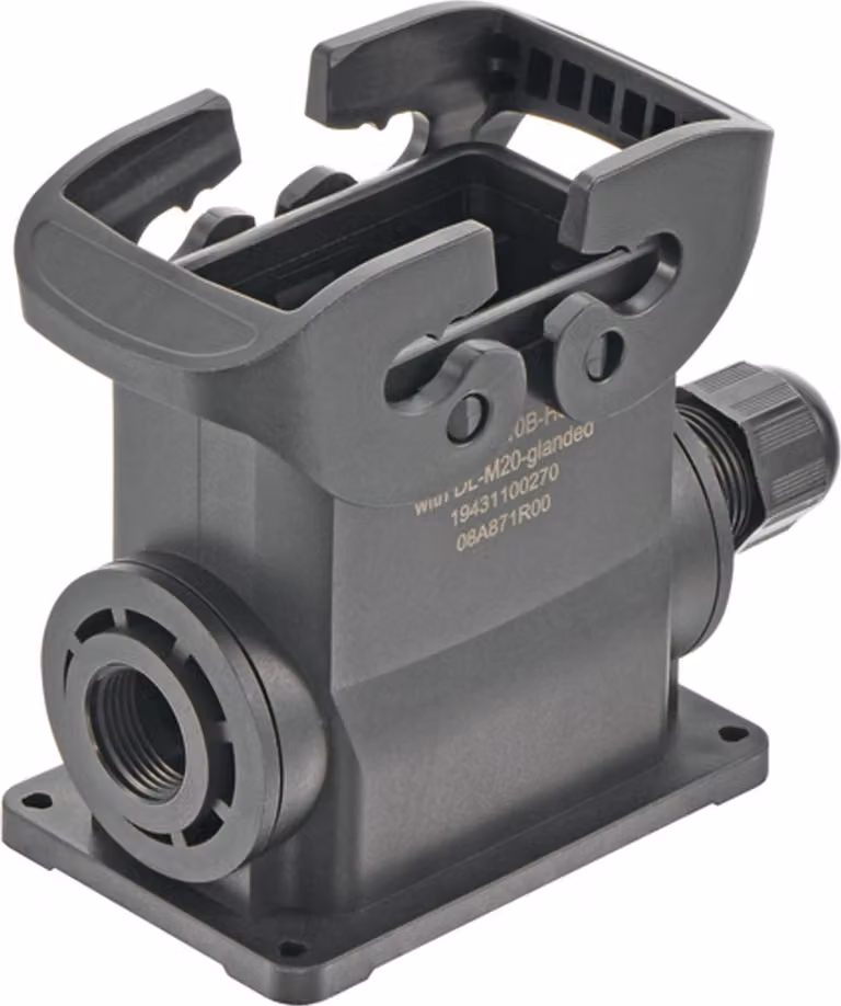 "Han ECO 10B custodia di base con pressacavo, uscita cavo laterale 2xM20, con 2 staffe trasversali"