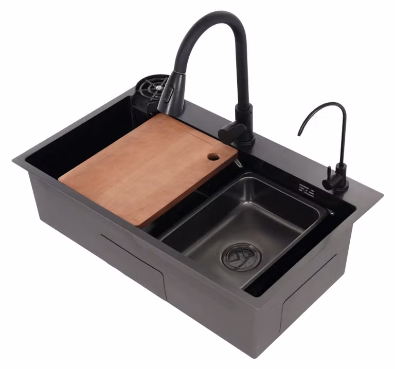 Lavello da banco - Lavello da cucina - Vasca per stoviglie - Contenitore incasso - Lavello per la ristorazione - 75x45x22 cm