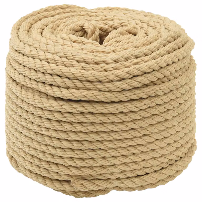 vidaXL Corda da Barca in Plastica, Colore Beige o Marrone, Lunghezza: 100 m, Diametro: 8 mm