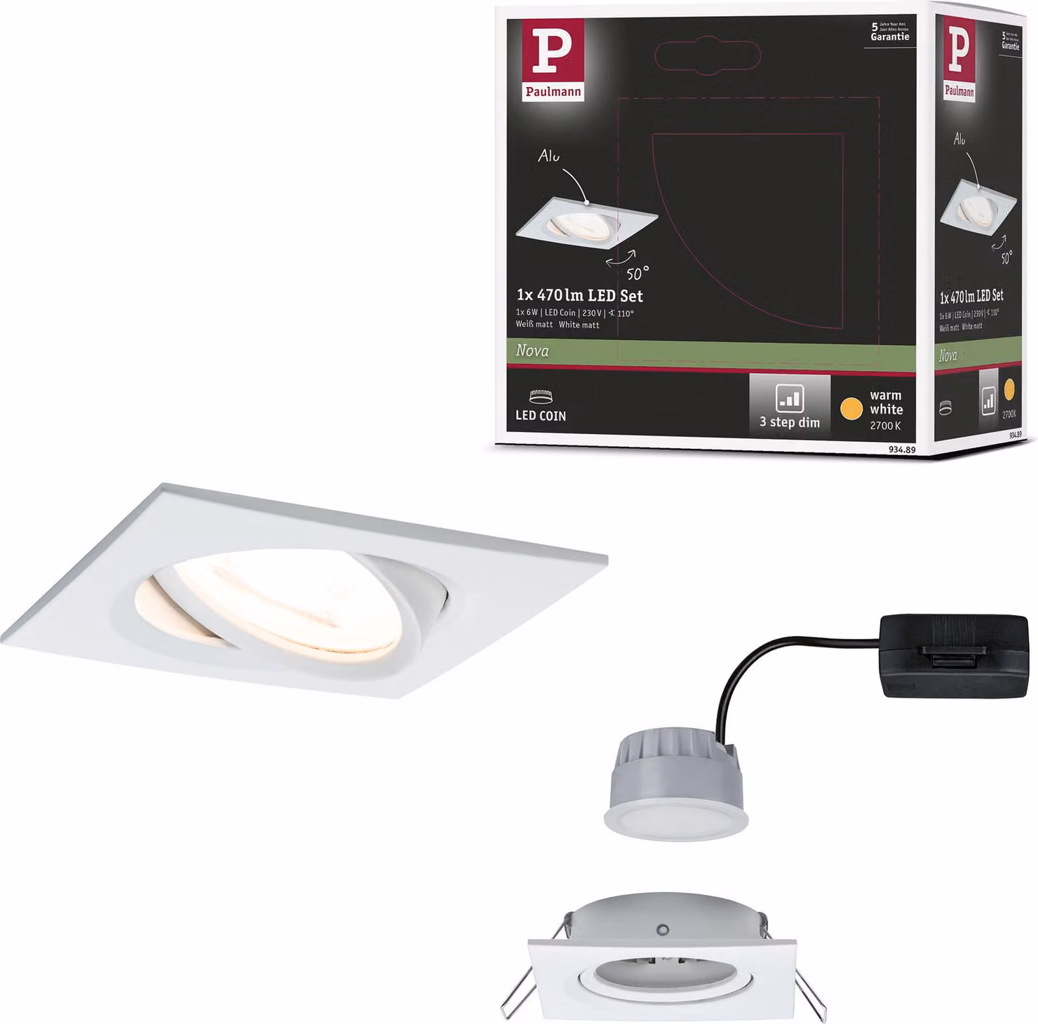 Paulmann Luce da incasso LED Nova orientabile