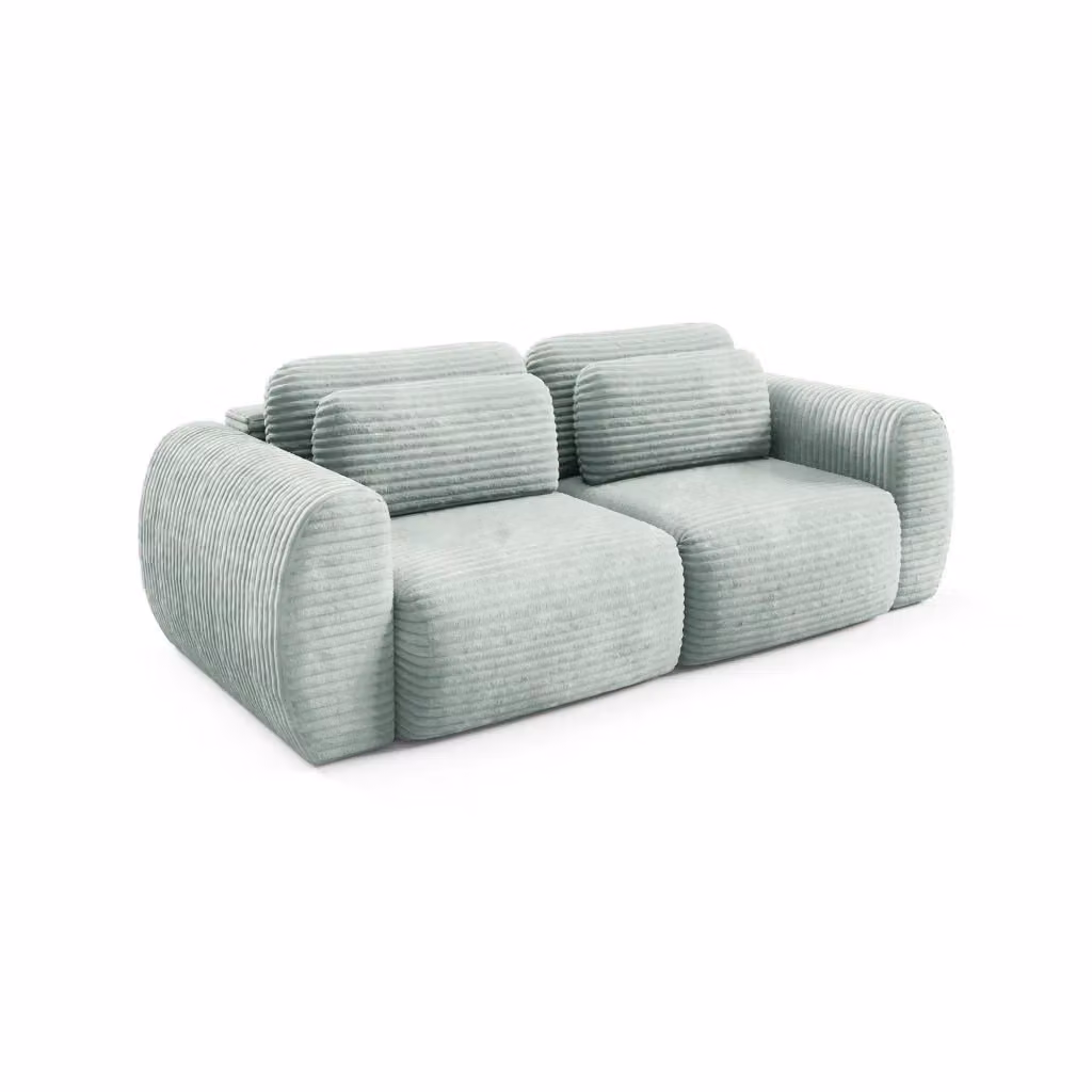 Divano Letto 2 Posti con Contenitore Golgi Verde Chiaro L: 266 cm, P: 121 cm – 2