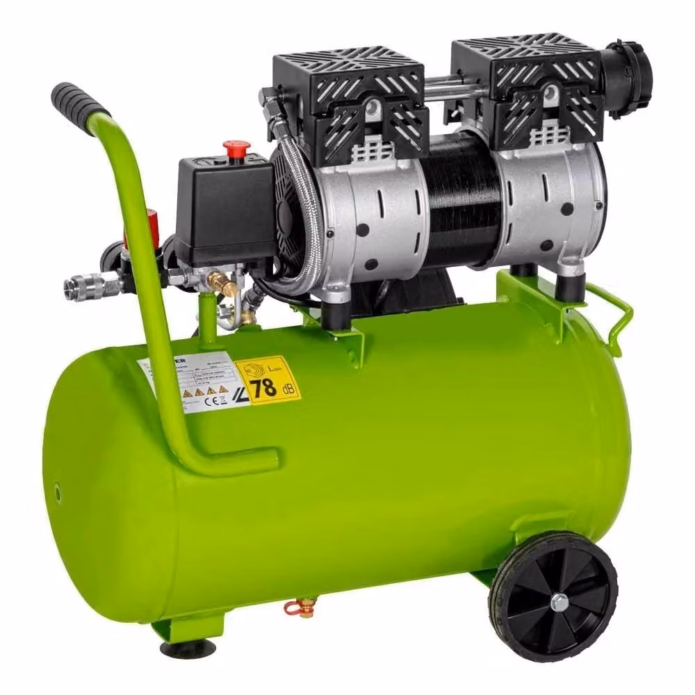 Compressore d'Aria Zipper ZI-COM24SI da 24 L, 750 W, 8 bar, Nero e Verde chiaro – 2