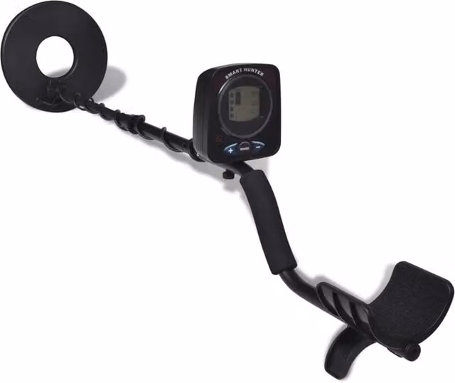 Metal Detector vidaXL Nero con Schermo LCD e Profondità di Ricerca fino a 300 cm – 1