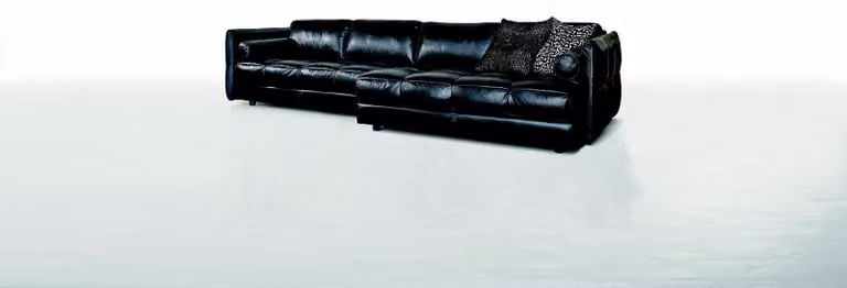 Moderne Couch Luxus Ecksofa Polstermöbel Wohnzimmer L-Form Design Schwarz Leder