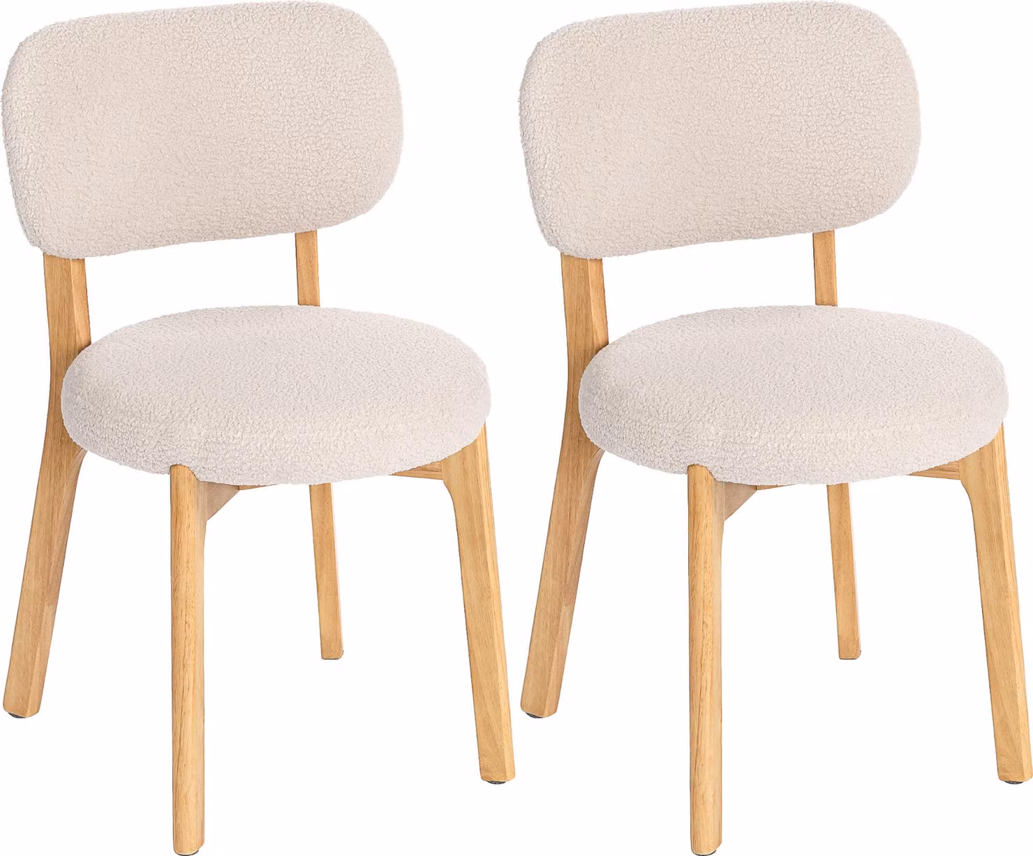 HOMCOM, set di 2 sedie da pranzo, sedia da cucina con schienale curvo
