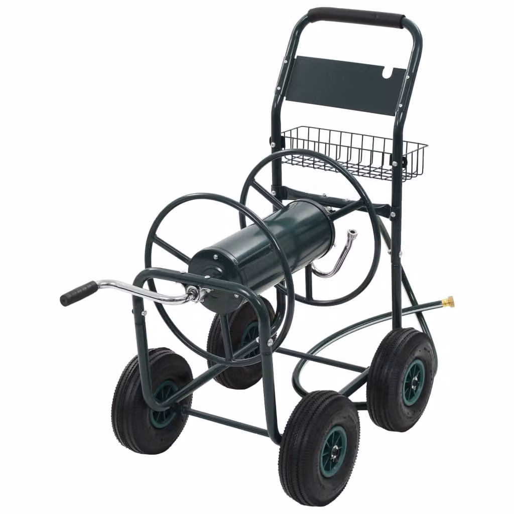 The Living Store Avvolgitubo da giardino con attacco da 1/2" 75 m in acciaio