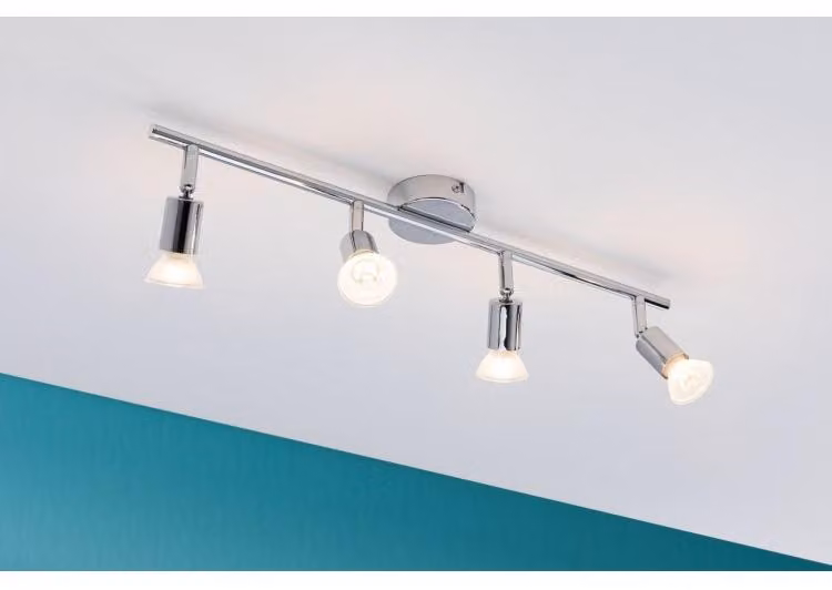 Lampada da soffitto per bagno, faretto FR Carolina IP44, max. 4x10W GU10, cromato, 230V, metallo