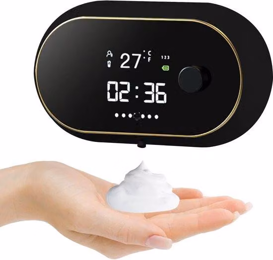 Erogatore elettrico di sapone con sensore, capacità 500 ml, dosaggio regolabile su tre livelli, batteria ricaricabile
