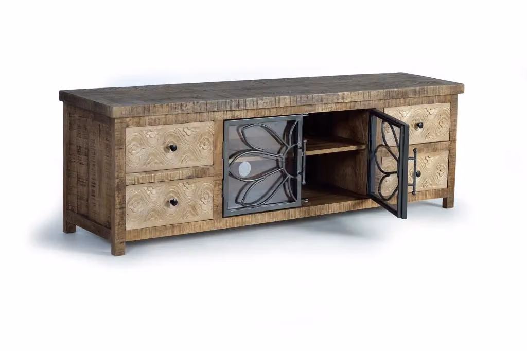 Mobile TV Giner y Colomer in legno di mango e metallo marrone L: 170 cm, P: 40 cm, H: 55 cm – 2