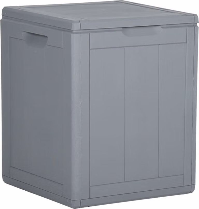vidaXL Scatola da giardino 90 L Grigio PP Rattan - Scatola da giardino - Scatola da giardino - Scatola da giardino - Scatola da giardino - Scatole da giardino