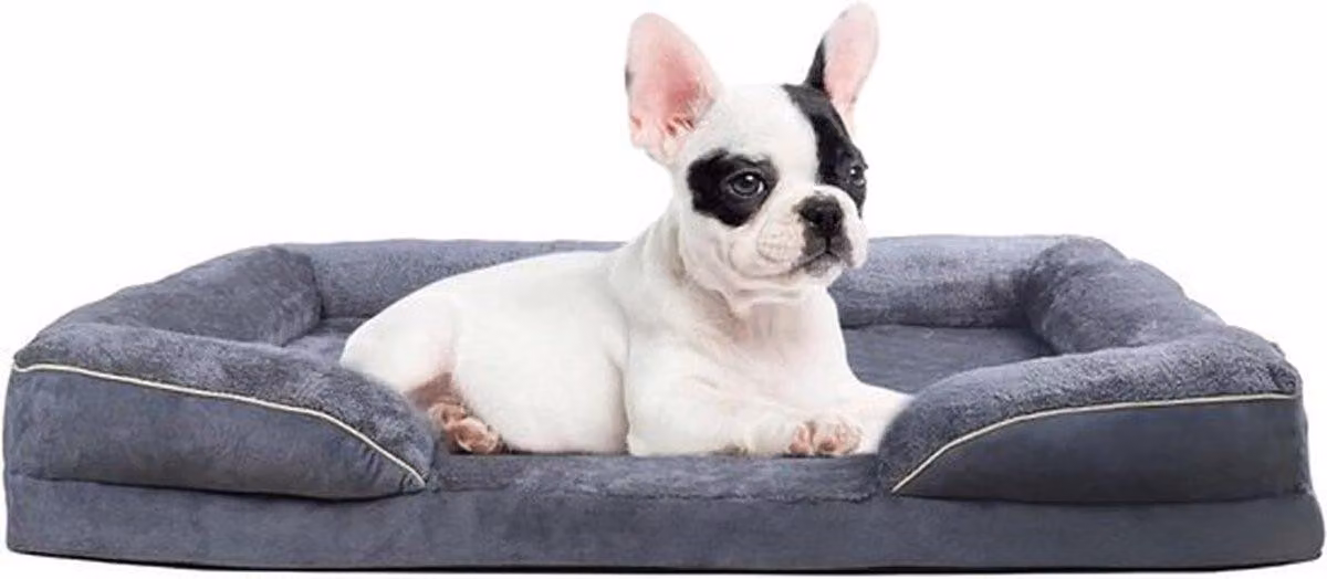 Cuccia spaziosa per cani di grossa taglia, con cuscino impermeabile, superficie per il riposo del cane rimovibile e lavabile, con base antiscivolo, colore grigio (L 76 x P)