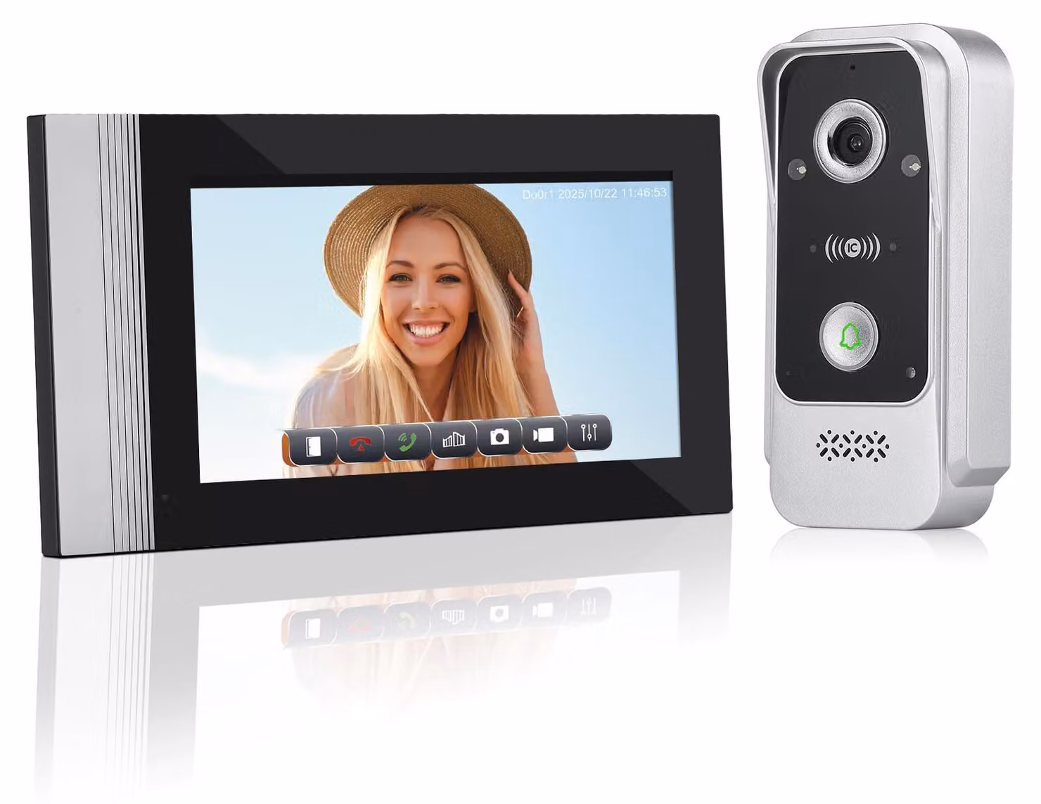 Videocitofono IP con Wi-Fi per la casa, dotato di schermo touchscreen IPS da 7 pollici