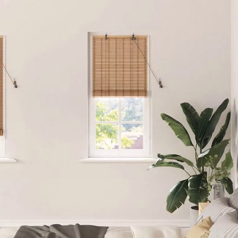 Tenda a rullo vidaXL in bambù color naturale, resistente ai raggi UV, L 60 cm x H 220 cm