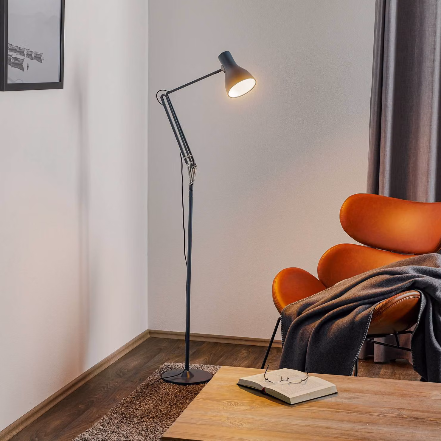 Anglepoise Lampada da terra di design Type 75, Alluminio / Grigio / Zincato, Soggiorno / Sala da pranzo, Alluminio, Industriale, Lampada da terra