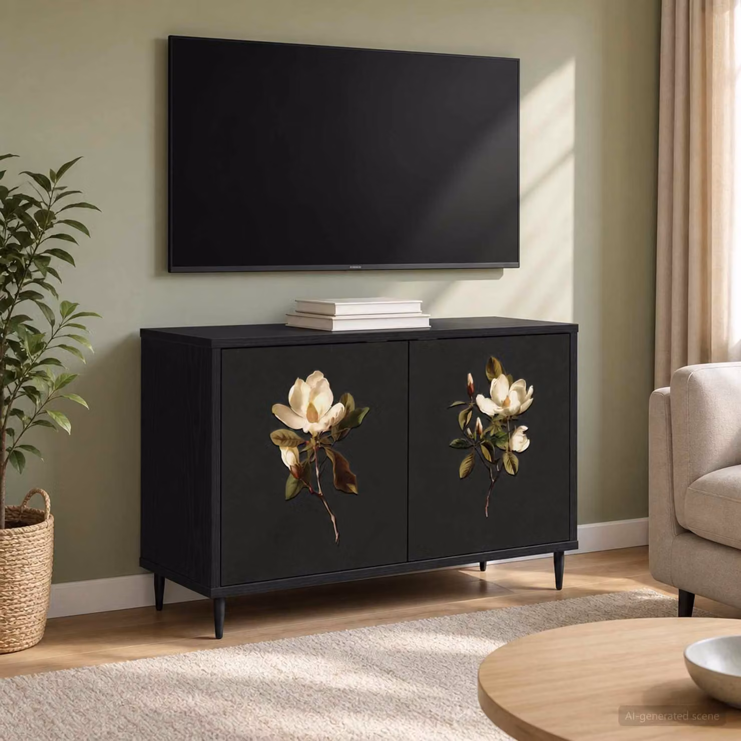 Mobile TV vidaXL BREMEN moderno in Rovere Nero L: 69 cm, P: 33 cm, H: 50,5 cm