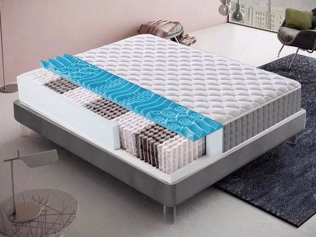 Materasso Piazza e Mezza MaterassieDoghe con Molle Insacchettate, Memory Foam e 9 Zone Differenziate, Bianco, L 140 cm x P 190 cm, H 22 cm