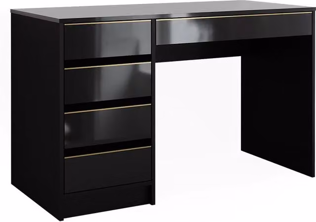 Tavolo da toilette Sherry Nero/Oro 120 cm senza specchio Vicco