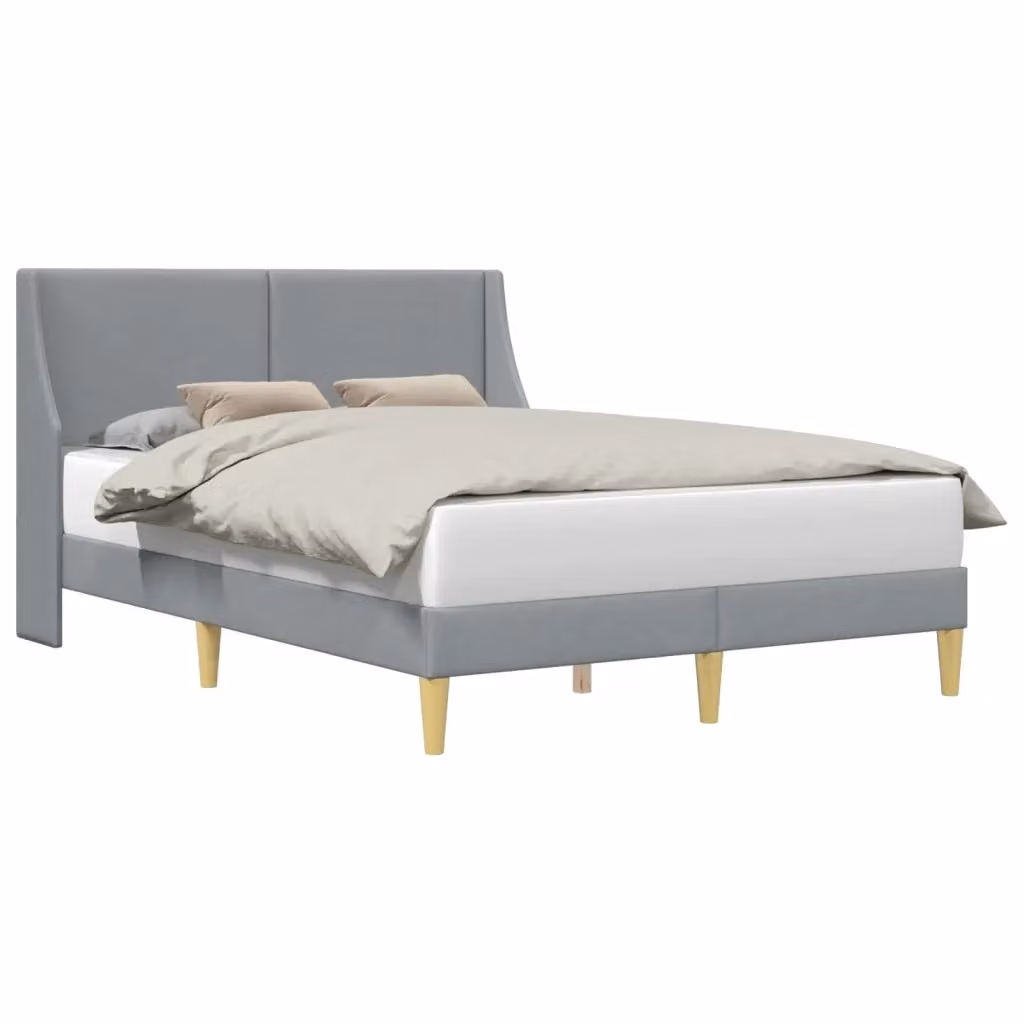 Struttura letto moderno con testiera e giroletto in tessuto grigio DESIGN IN – 2