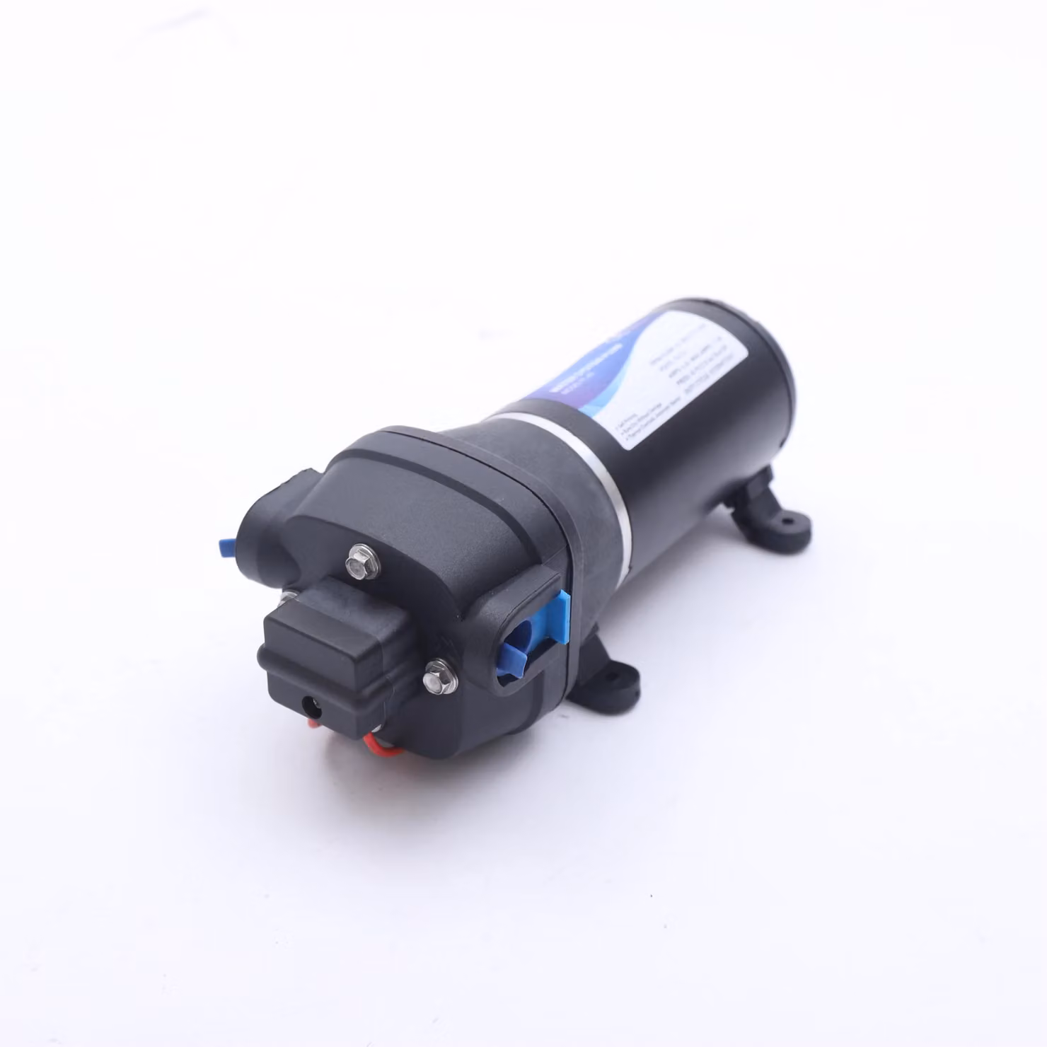 Pompa elettrica per acqua da 12V - Pompa per l'aumento della pressione - Pompa a membrana autoaspirante - 17 litri/minuto, altezza di sollevamento di 28 metri - Interruttore di pressione automatico - Spina europea, colore nero