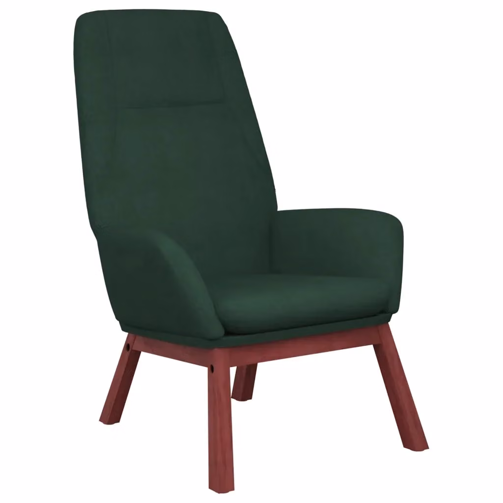 Sedia Relax Recliner vidaXL in Tessuto Verde con Braccioli e Struttura in Legno e Metallo – 2