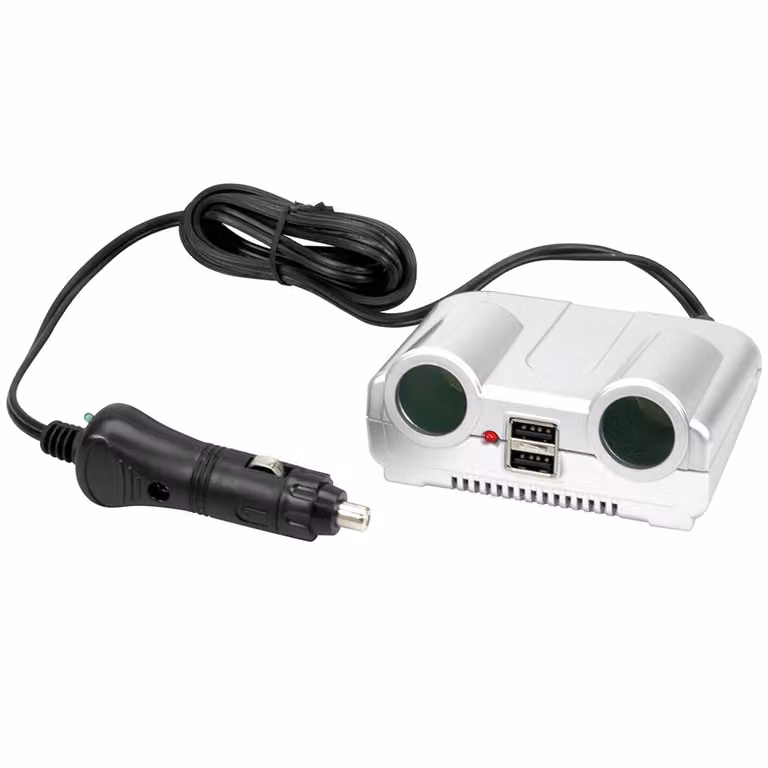 spina distributore accendisigari a 2 vie con USB + interruttore