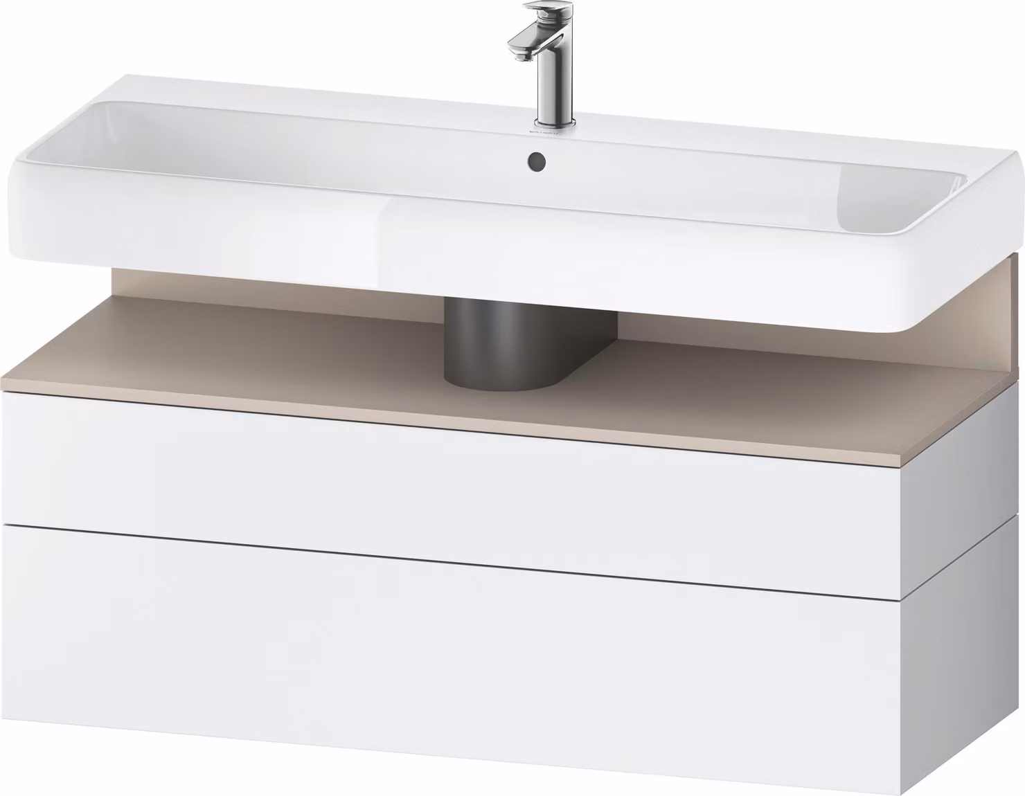 Duravit Collection One Meuble sous-lavabo, 1 tiroir et 1 tiroir, 1190x470x590mm, en niche Taupe Matt, QA4396091180000, QA4396091180000
