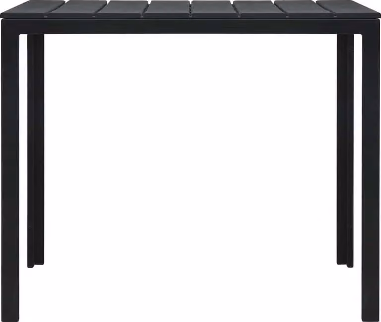 Tavolino da Salotto Nero 78x78x74 cm HDPE Aspetto Legno