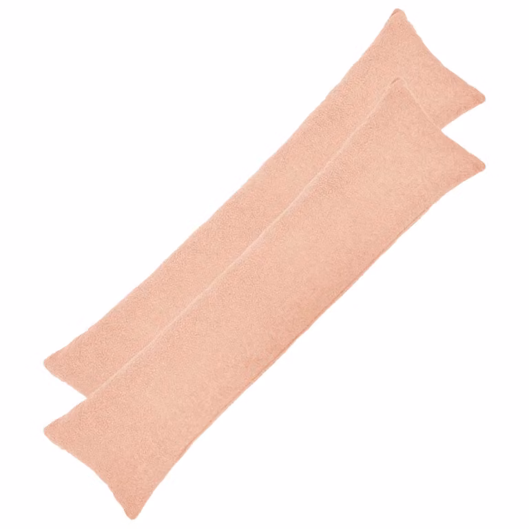 Set di 2 federe a rullo vidaXL HEERLEN rosa in tessuto bouclé, L 145 cm x P 40 cm