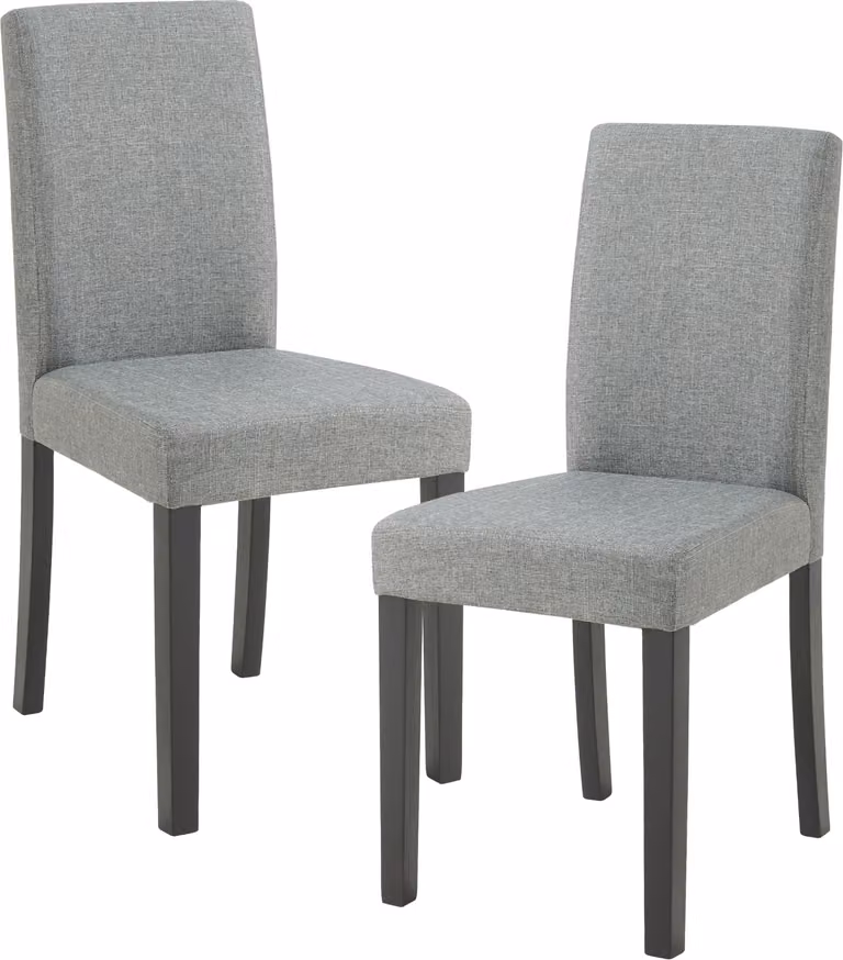 Sedia da pranzo 'Hamburg' set di 2 sedie imbottite gambe in legno tessile grigio chiaro