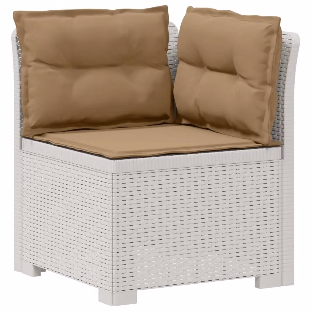 Divano da giardino a 1 posto con cuscini vidaXL in aspetto rattan bianco L: 70 cm, P: 62 cm, H: 62 cm – 2