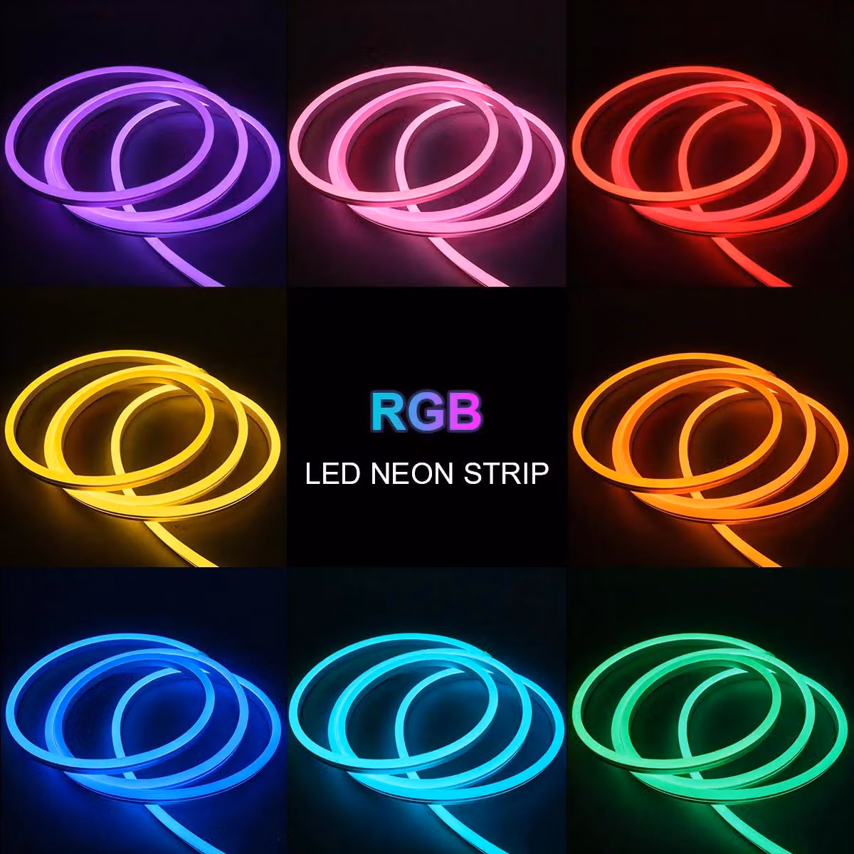Strisce LED effetto neon - Striscia luminosa RGB flessibile - 20 metri - Controllo tramite app e telecomando - Sincronizzazione con la musica - Timer - Impermeabile IP67 - 24 V