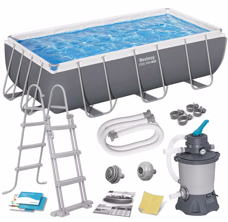 Piscina da giardino con telaio Bestway 404 x 201 x 100 cm 10in1 56442