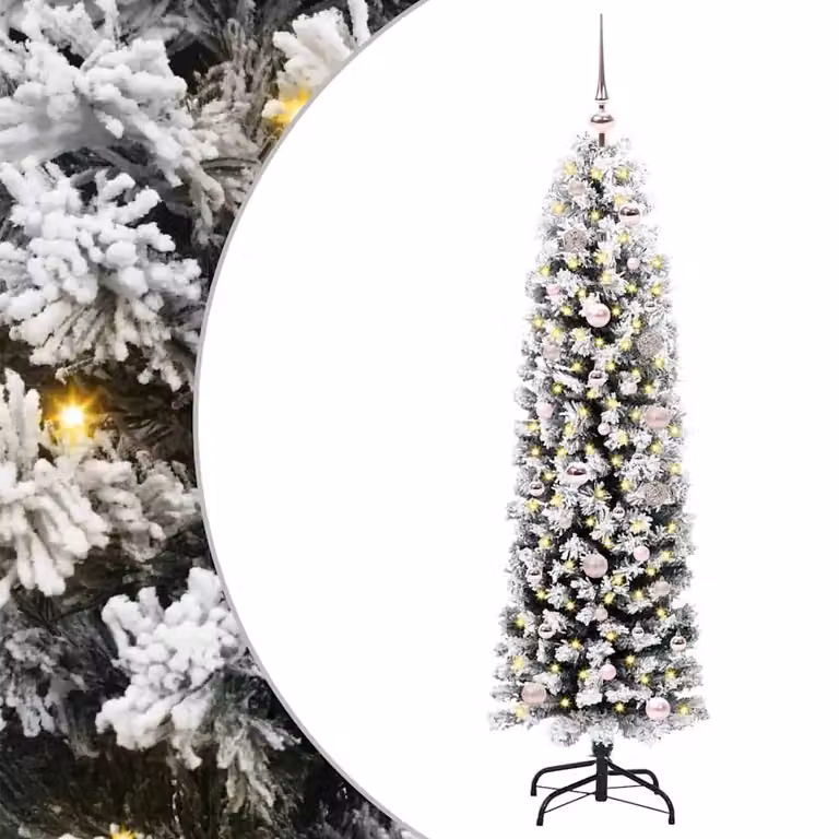 Albero di Natale artificiale moderno vidaXL verde con 150 LED luce bianca calda