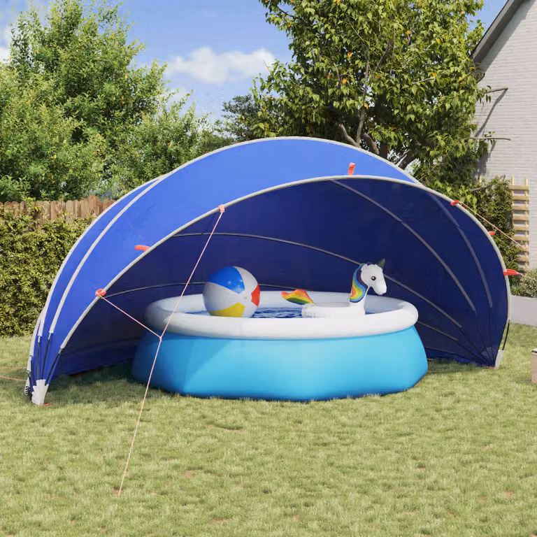 vidaXL Dome Piscina Termica Blu L/P/H: 592 x 590 x 275 cm