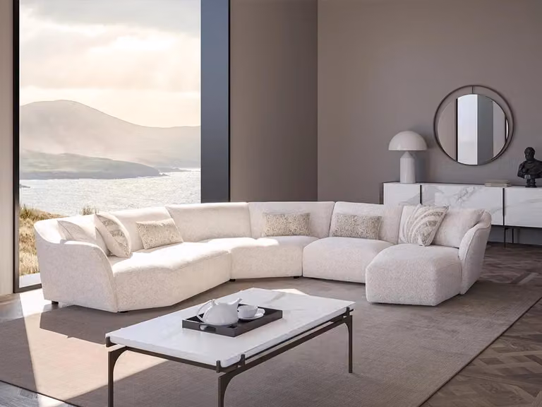 Luxus Wohnzimmer Ecksofa U-Form Set Garnitur Couchtisch Möbel