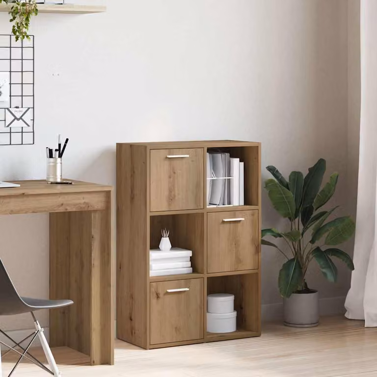 Libreria a cubo vidaXL in stile industriale in legno e metallo marrone, L 60,5 cm x P 30 cm x H 90 cm