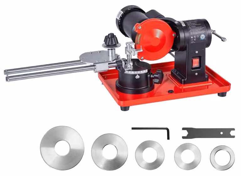 Affilatrice per lame SucceBuy da 370 W, affilatrice per lame circolari da 2890 giri/min con mola da 125 mm, affilatrice elettrica con angolo regolabile per lame da 80-700 mm, affilatrice per la lavorazione del legno