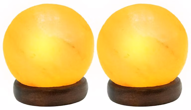 Set di 2 lampade da tavolo a LED, realizzate in cristallo di legno, altezza 10,2 cm