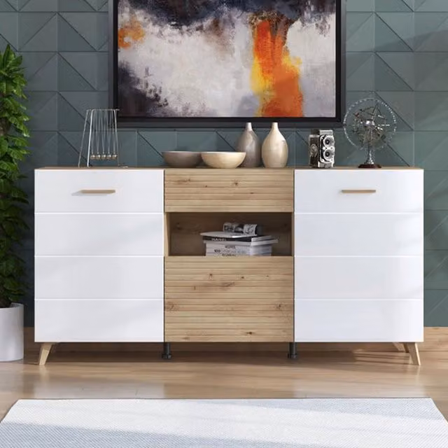 Madia Morlupo, Credenza un Cassetto, 173x41.5x87.5h cm Bianco